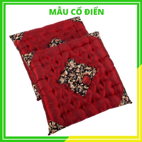 [35 mẫu chọn] Đệm ngồi bệt vuông thêu gấm lụa cổ điển 40x40cm