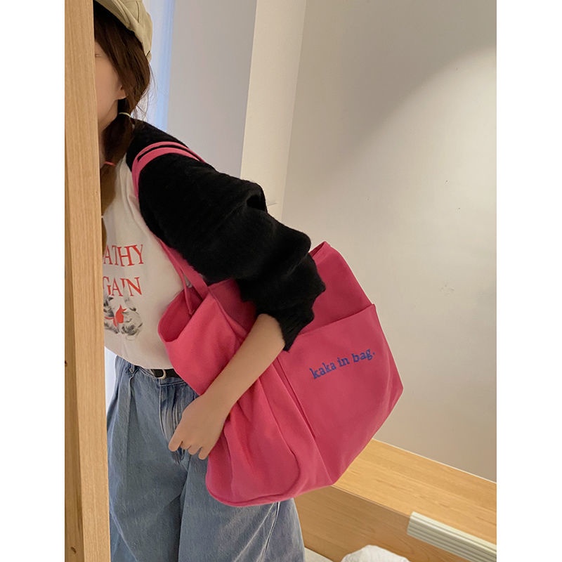 Túi du lịch túi đeo vai to cá tính túi tote canvas đi học đi chơi có dây kéo