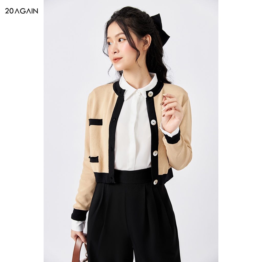 Áo len cardigan nữ dáng ngắn 20Sexy by 20AGAIN, chất len montoghi mịn, co giãn tốt KLA0066