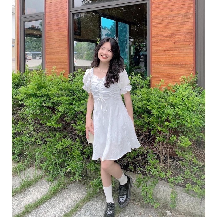 Váy nút bọc rút dây