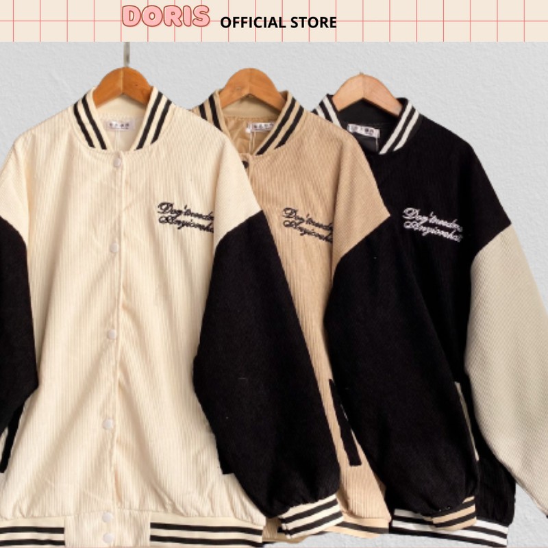 [HÀNG CHẤT ĐẸP] Áo khoác Bomber nhung thêu chữ 2 lớp dày dặn hàng quảng châu nam nữ mặc đẹp | BigBuy360 - bigbuy360.vn