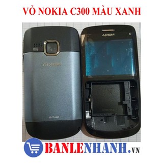 VỎ KHÔNG PHÍM NOKIA C300 CÓ PHÍM MÀU XANH