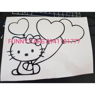 Tem dán ô tô hello kitty