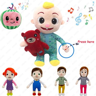 JJ Singing Watermelon Doll Family Doll Plush Toy Cartoon Doll Good Things Before Bed Music Doll Accompanied Musical Toy for Children
