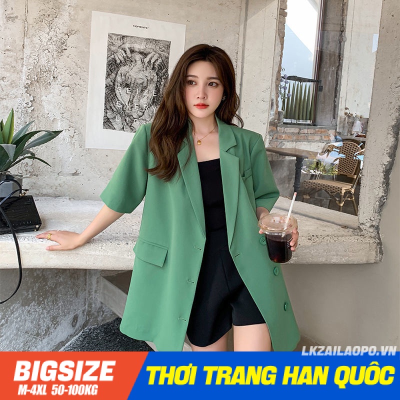 Áo vest blazer Bigsize Áo cardigan nữ tay ngắn cổ vest mỏng mùa hè Phong cách Hàn Quốc Thời Trang tiểu thư cá tính xinh đẹp cho người mập béo