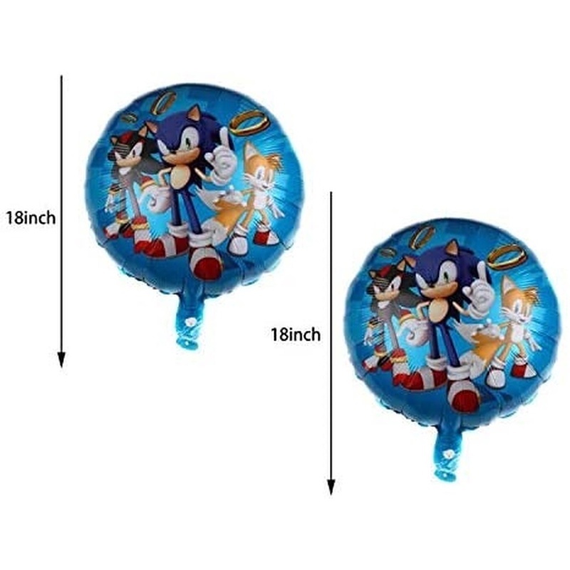 Set 6 Bong Bóng Lá Nhôm Chủ Đề Nhím Sonic Trang Trí Tiệc Sinh Nhật Cho Bé