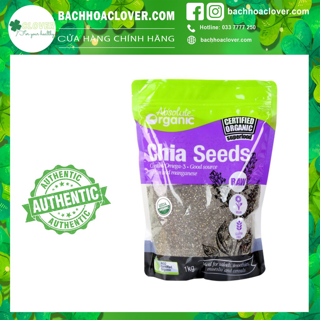 Hạt chia tím Absolute Organic nhập khẩu Úc túi 250G và giảm cân, dinh dưỡng và tốt cho sức khỏe