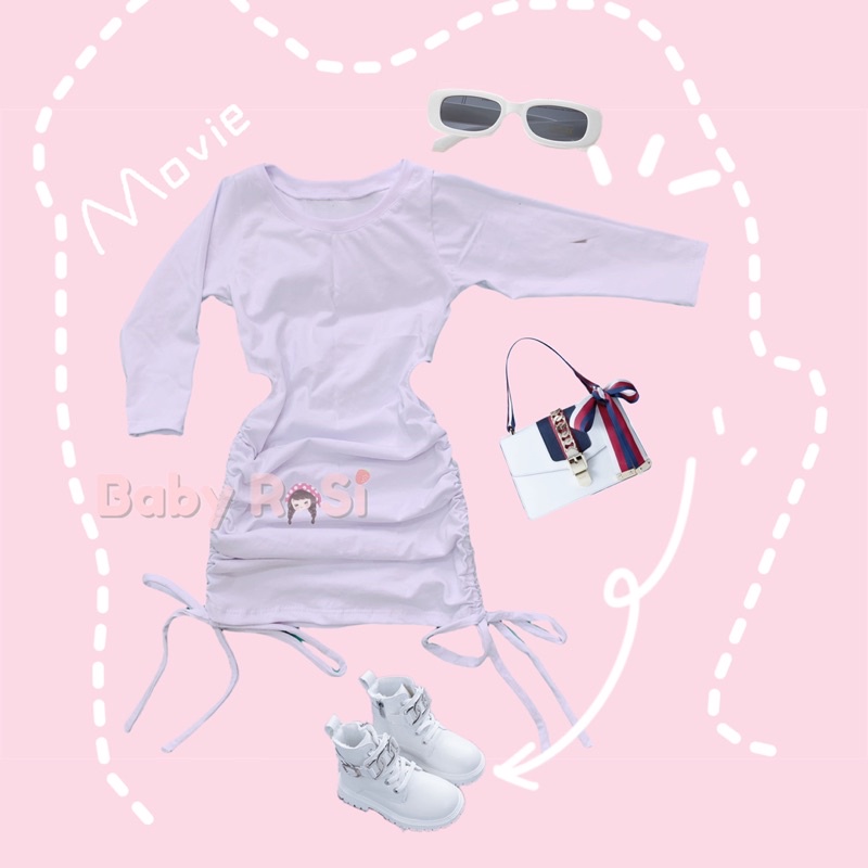 váy body sẻ eo dây rút cho bé