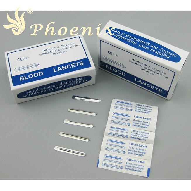 Hộp 200 Chiếc Kim Nặn Mụn Chích Máu Blood Lancets Chính Hãng