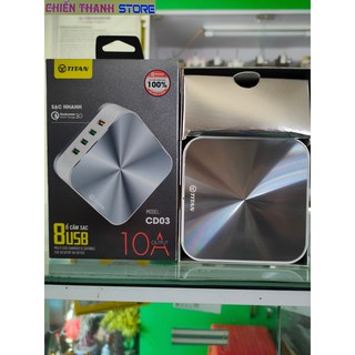 Ổ cắm sạc thông minh đa năng titan 8 cổng usb - cd03_có cổng sạc nhanh 3.0