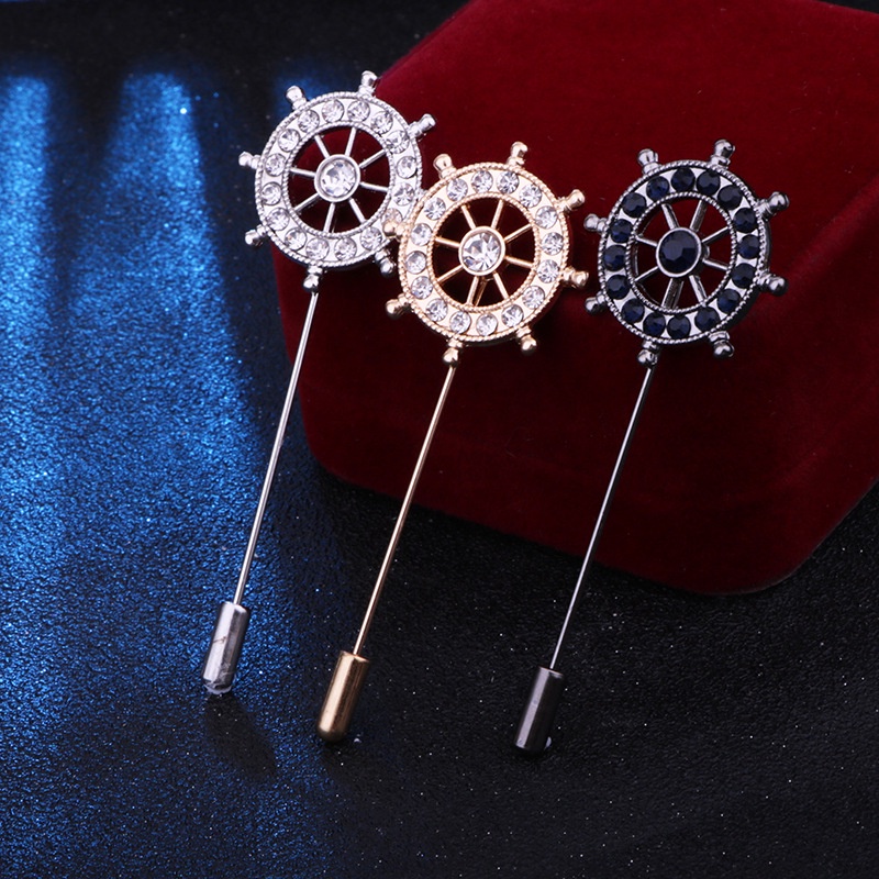 EFAN Hàng Mới Về Ghim Cài Áo Dài Thẳng Hình Bánh Lái Thuyền Đi Biển Phong Cách Hải Quân Dành Cho Nam