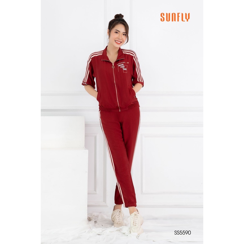 SS5590 - BỘ THỂ THAO LINEN KÉO KHÓA ÁO CỘC QUẦN DÀI