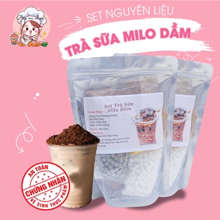 Trà Sữa Tự Pha Set Nguyên Liệu Trà Sữa Milo Trân Châu Dầm Siêu Ngon (42 - 45ly) - NGUYÊN LIỆU BẾP MI NHON