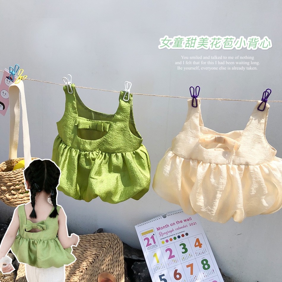 Áo Hai Dây Hở Lưng Đính Nơ Phong Cách Hàn Quốc Cho Nữ