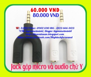 Jack gộp micro và audio chữ Y