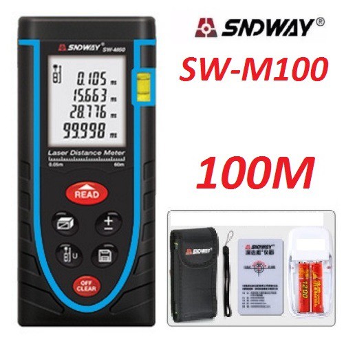 Thước đo khoảng cách bằng tia laser SNDWAY SW-M100B cự ly 100m