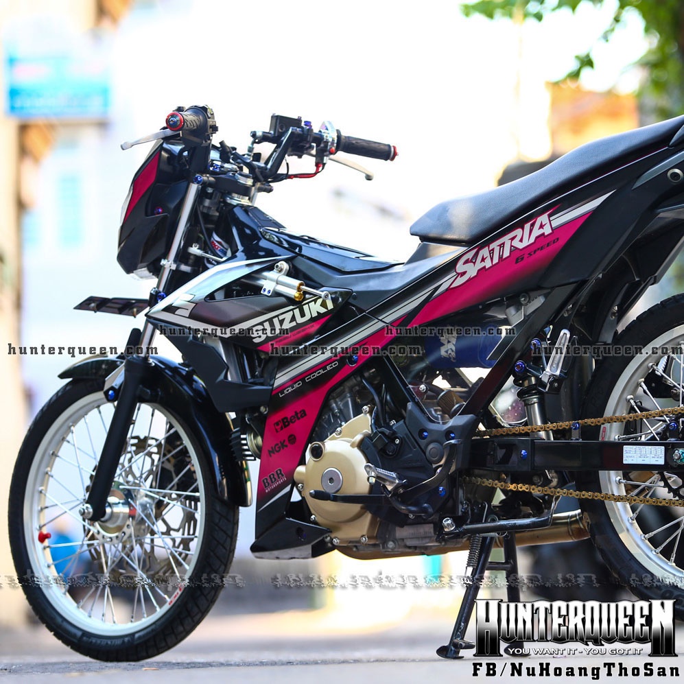 Tem rời cao cấp dán xe Raider. Phối màu hồng cá tính. Không bay màu bong tróc