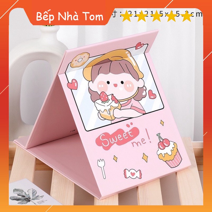 [HOT] Gương Giấy Gấp Gọn, Để Bàn Trang Điểm, Kiếng Soi Gập Xếp Gọn Size 13x18cm