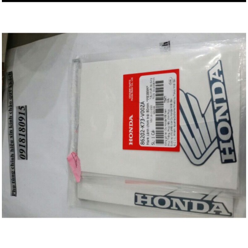 Mác tem cánh chim trái 80mm chính hãng honda