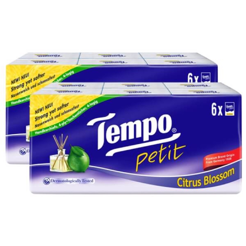 (Lốc 6) Combo 5 lốc Khăn giấy Tempo Petit Icy Menthol (Lốc 6 gói)bạc hà, chanh sả, gỗ táo-[FREE SHIP] TỪ ĐƠN 50K