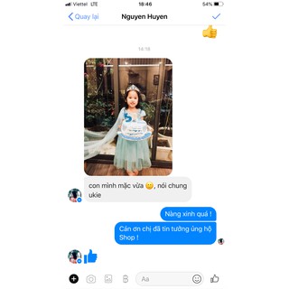 Váy Elsa cho bé màu Xanh