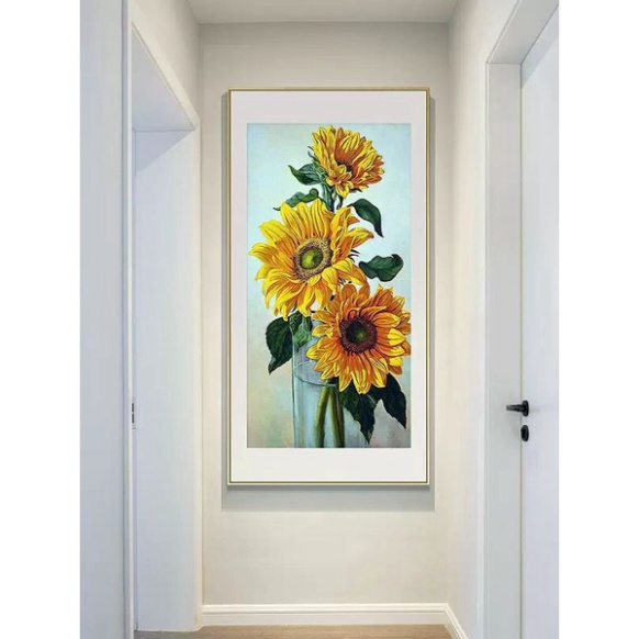 Tranh thêu Bình hoa hướng dương EDB61 (70 x 130cm)