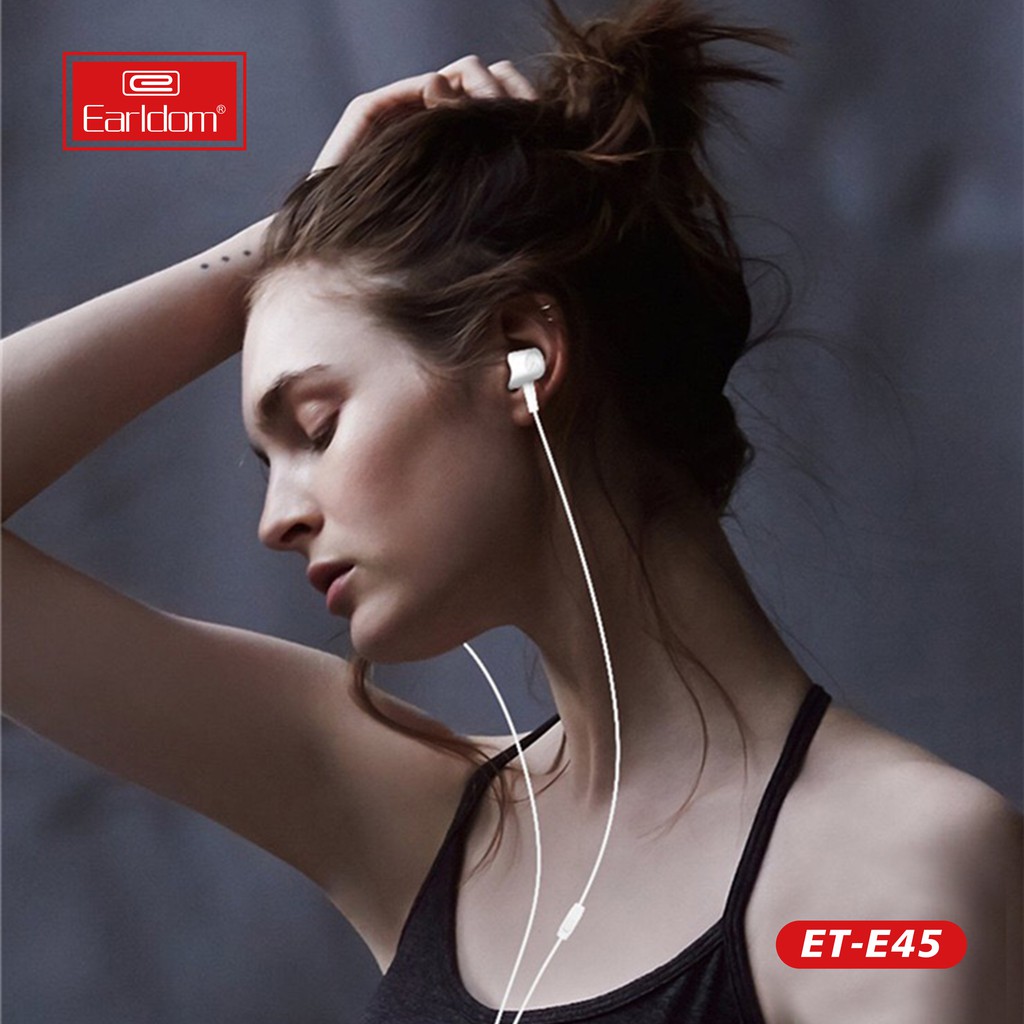 Tai nghe Earldom E45 có dây nhét tai cho iphone điện thoại android và laptop bảo hành 1 năm 1 đổi 1
