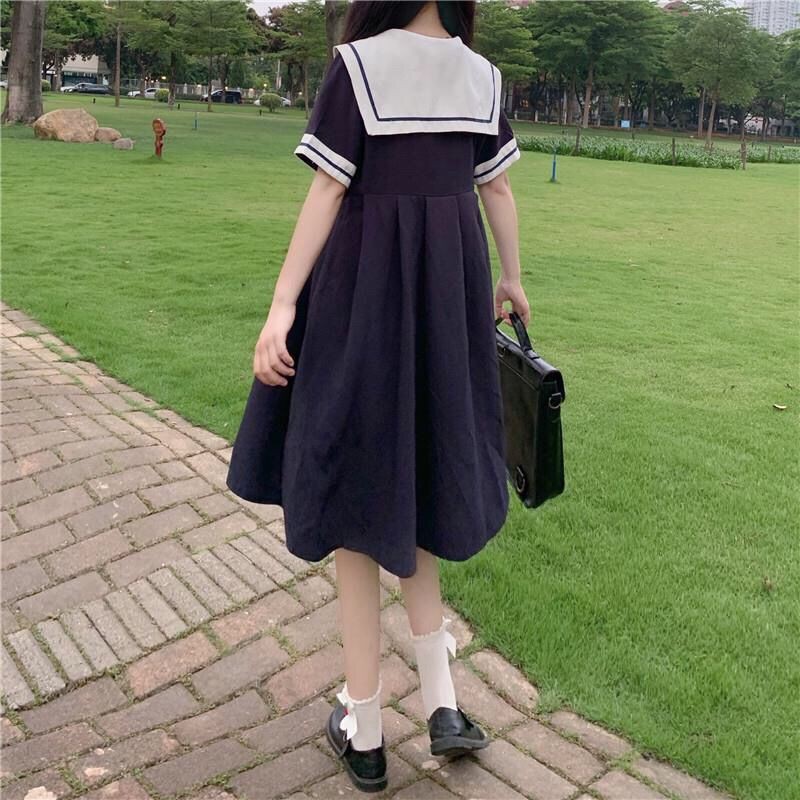 Đại học phong cách mới váy dài tay nữ phiên bản Hàn Quốc ngọt ngào và dễ thương của jk bạn gái ngắn cổ áo màu