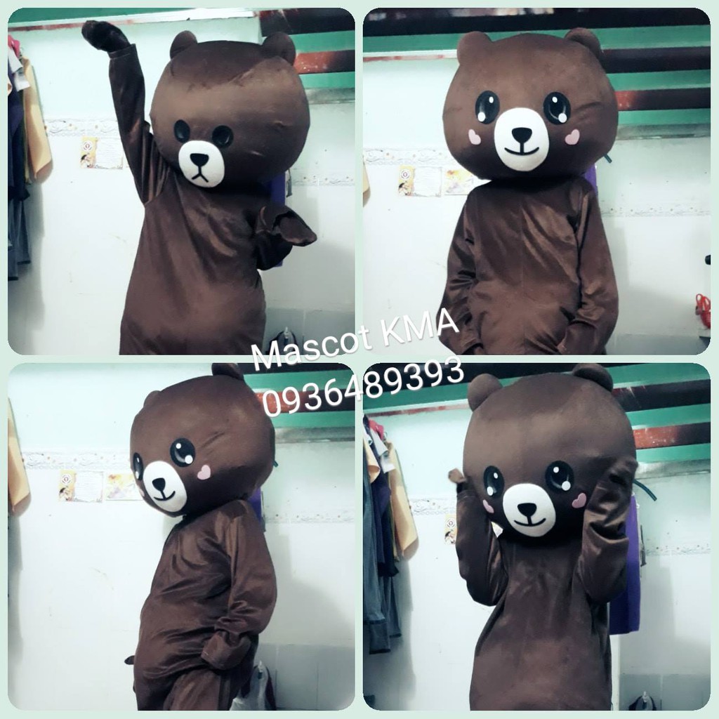 Mascot Gấu Brown đủ biểu cảm tự lắp ghép