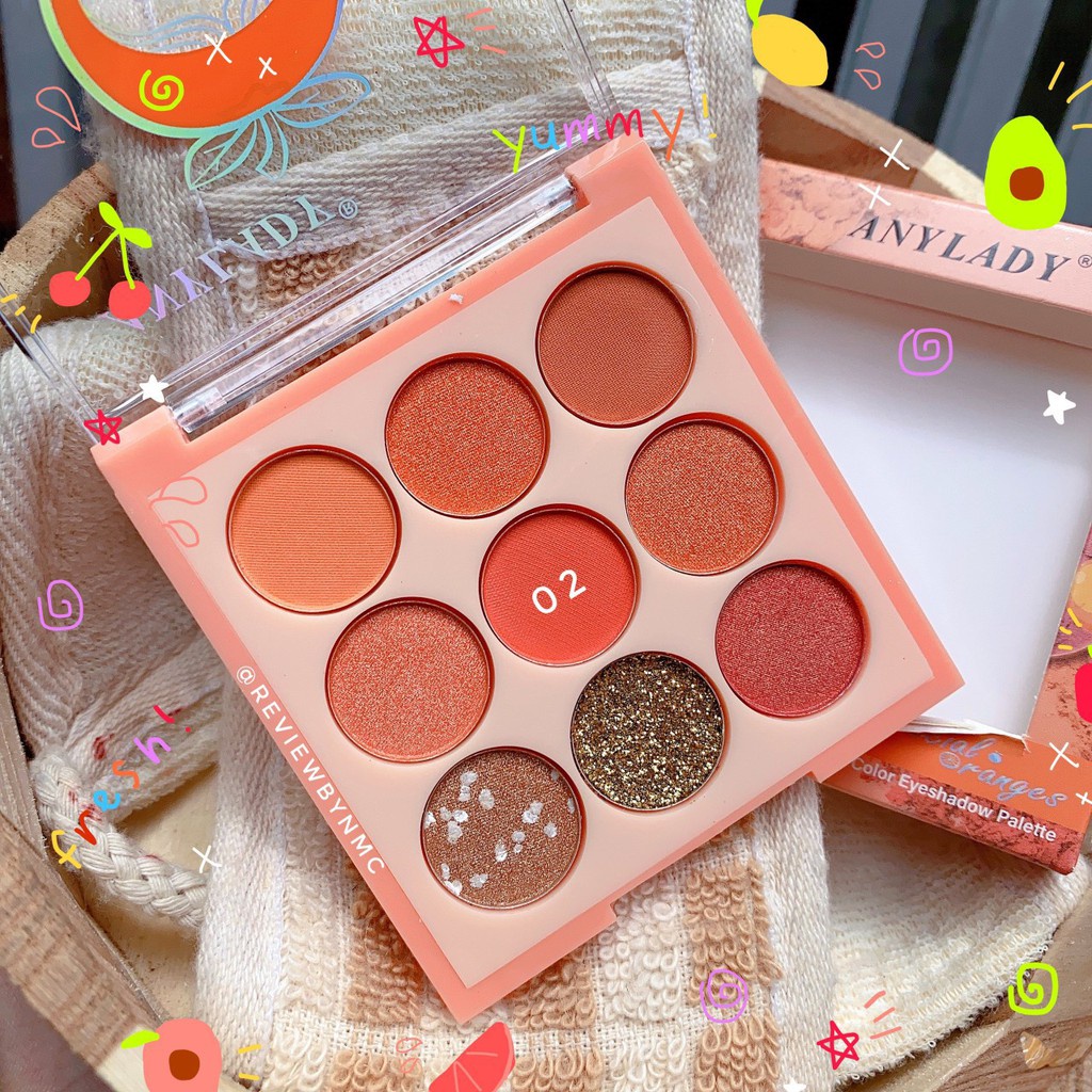 Bảng phấn mắt 9 ô tròn Any Lady Lovely Strawberry siêu xinh