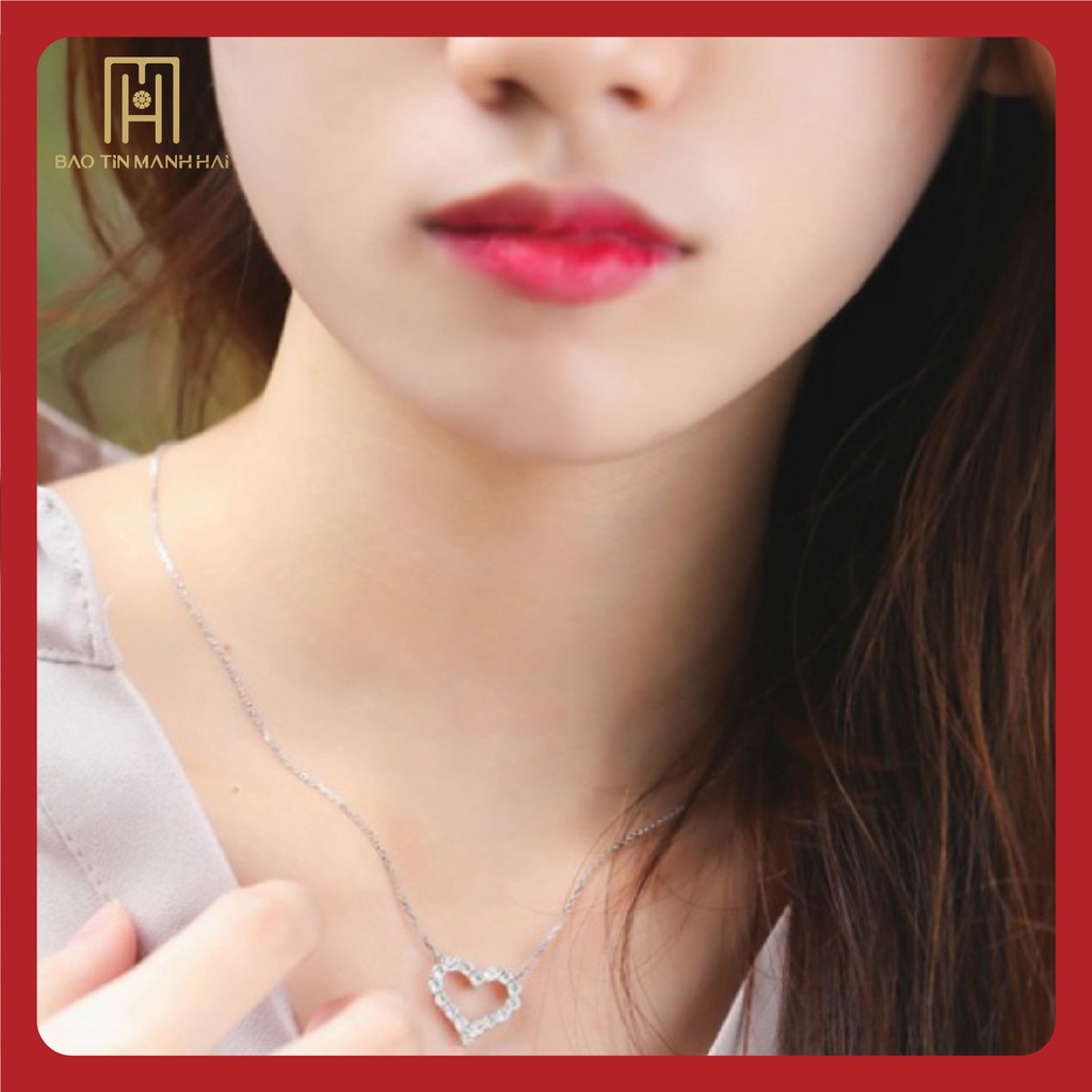Dây chuyền Bạc ta hình trái tim phong cách Hàn Quốc DB02 Bảo Tín Mạnh Hải