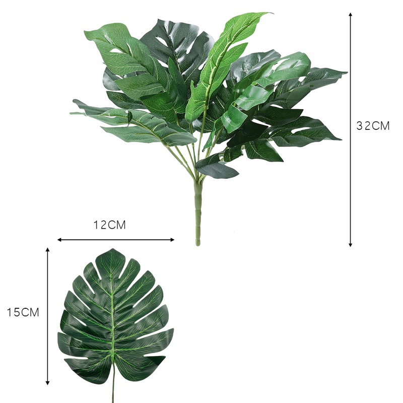1 Nhánh 9 Lá Cây Cọ Nhân Tạo Trang Trí Nhà Cửa/Sân Vườn/Tiệc Cưới