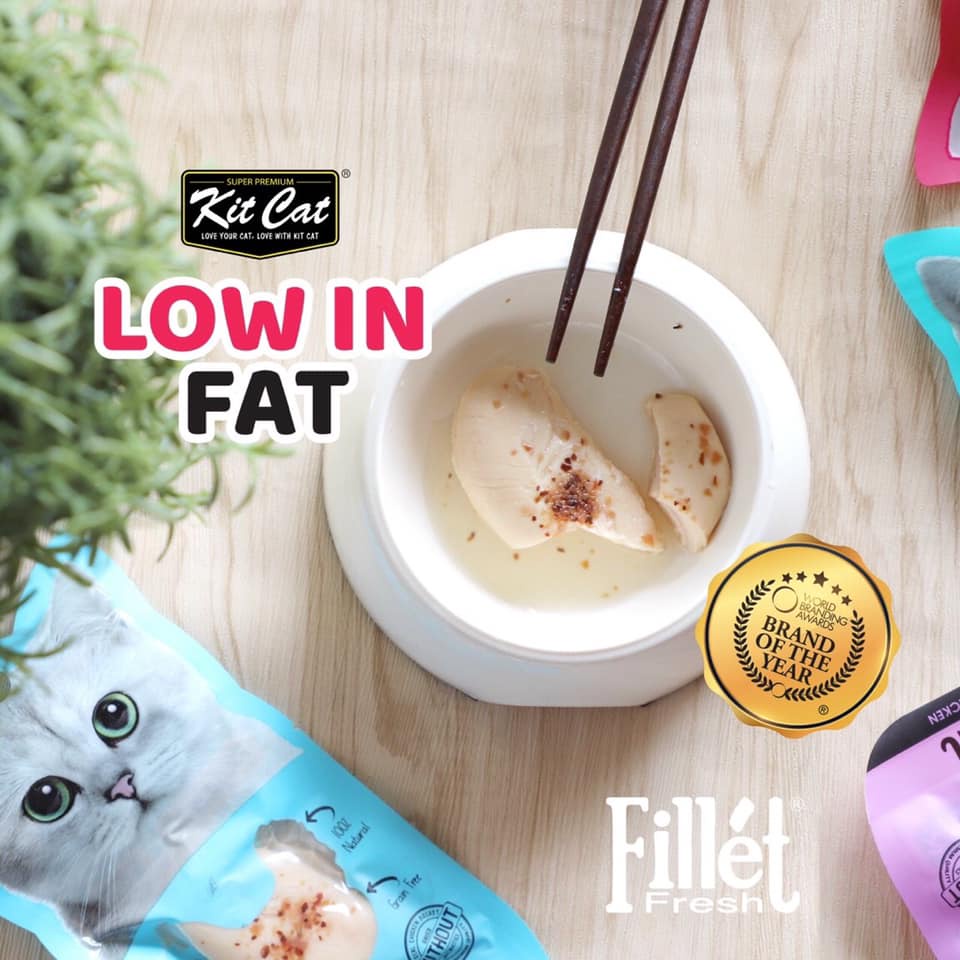 [30gr] Snack thịt Kit Cat Fillet cho mèo vị cá ngừ và gà