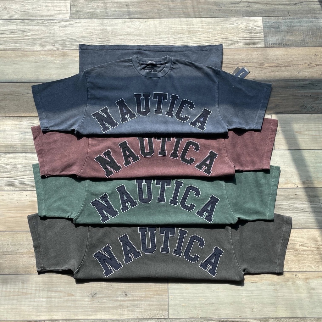 5LLY Hasegawa NAUTICA Heavy Fabric Stir-dyed Embroidery Patch logo Design Short Sleeve changer2021