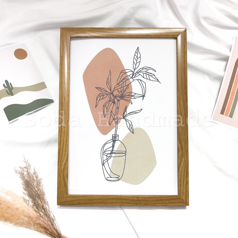 (Tặng kèm tranh)Khung ảnh phong cách Vintage Minimalism Bắc Âu Tối Giản