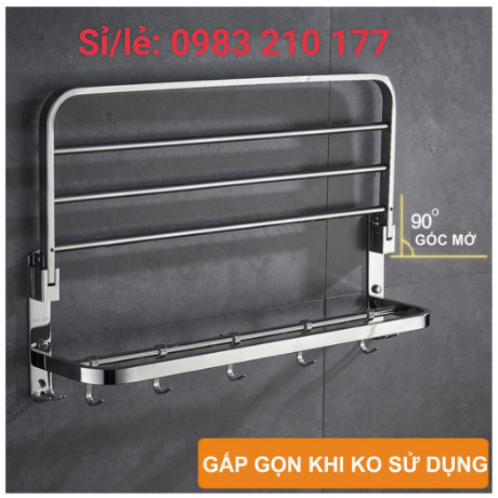 [BÁN CHẠY] Giá để khăn kết hợp treo đồ Inox 304 cao cấp (có ảnh thật)