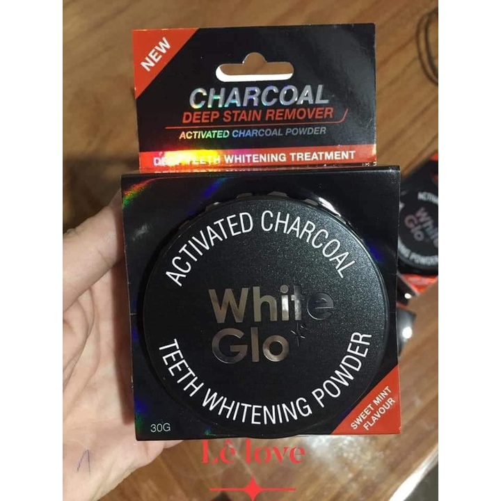 BỘT TRẮNG RĂNG THAN HOẠT TÍNH WHITE GLO ACTIVATED CHARCOAL HŨ 30G CHÍNH HÃNG - 9795