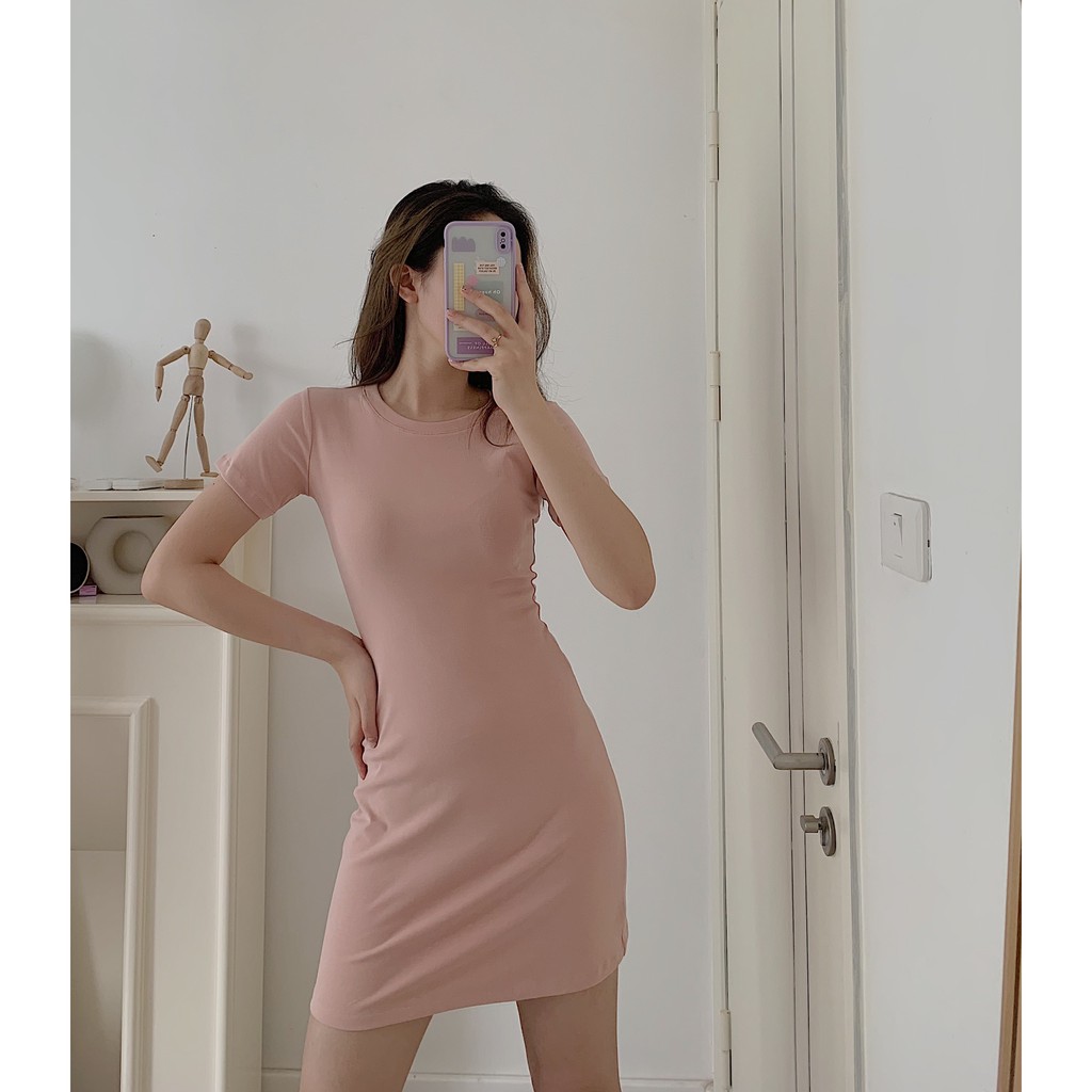 [Mã SKAMSALEP6 giảm 10% tối đa 100K đơn 150K] Váy body trơn cotton TKV59 1994closet | BigBuy360 - bigbuy360.vn