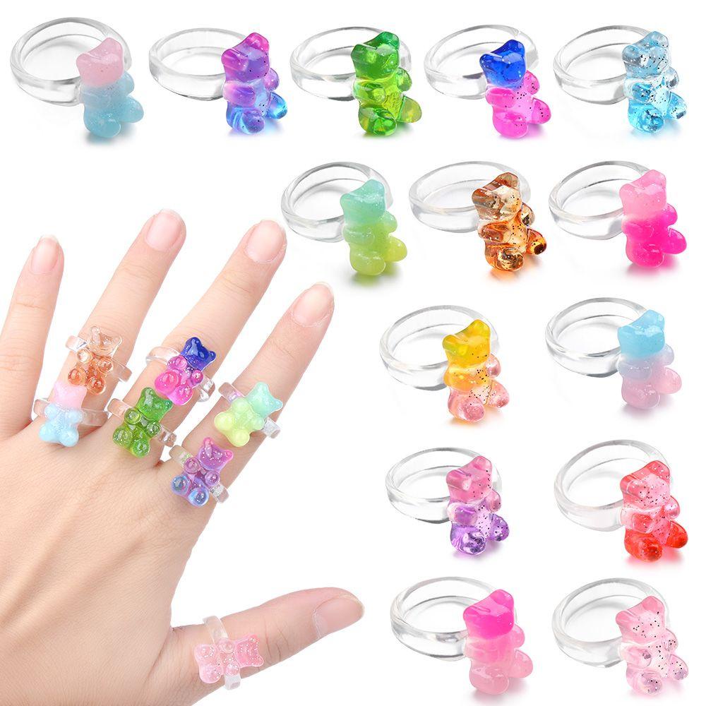 Nhẫn Trong Suốt Hình Gấu Dễ Thương Cho Nữ