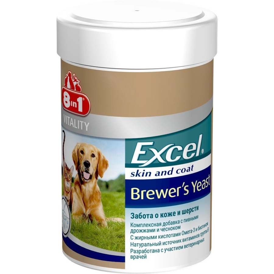 Viên dưỡng lông Excel 8in1 Brewers Yeast cho chó mèo