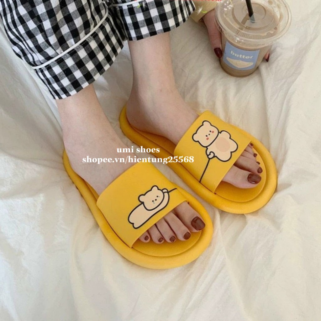 [HOT 2020] Dép nữ đế bằng Ulzzang Gấu dắt lê cute xinh bền đẹp dễ thương rửa nước đi mưa đi biển đi chơi trend | BigBuy360 - bigbuy360.vn
