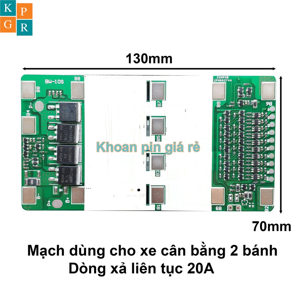 KPGR Mạch 10S 36V-20A cho xe điện cân bằng