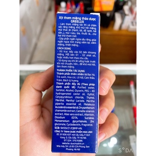 Xịt Thơm Miệng Greelux Fresh Mint Cool (vị cay mát nhẹ nhàng)