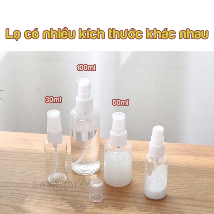 Chai lọ chiết mỹ phẩm có vòi xịt phun xương 30ml 50ml 100ml