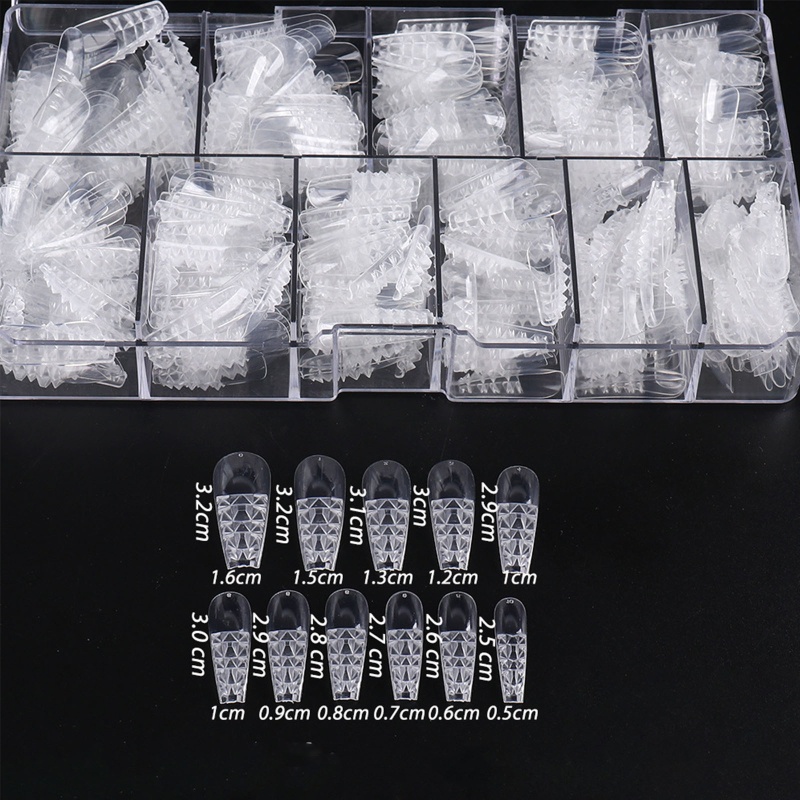 Bộ 500 Móng Tay Giả Hình Vuông Sắc Bén Che Phủ Toàn Diện Kèm Hộp Đựng