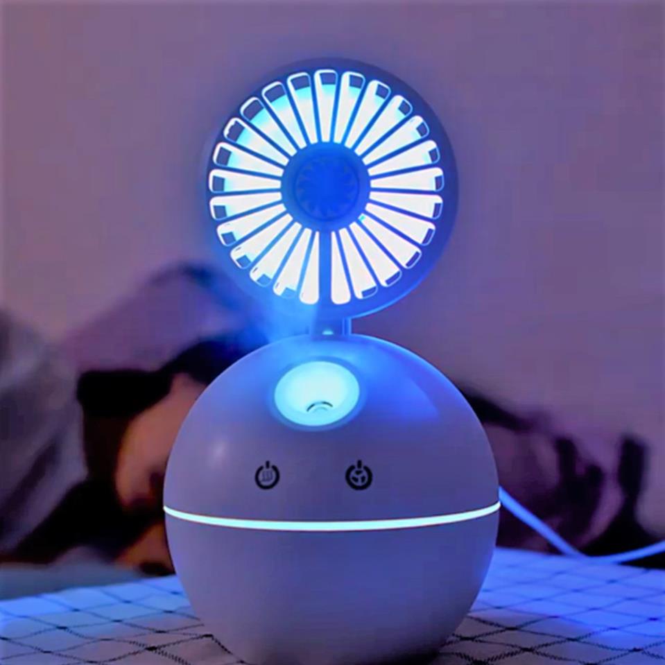 Quạt để bàn sạc pin tích điện 3 cấp độ thế hệ mới, Quạt mini để bàn xoay 120 độ kèm dây sạc USB an toàn tiện lợi
