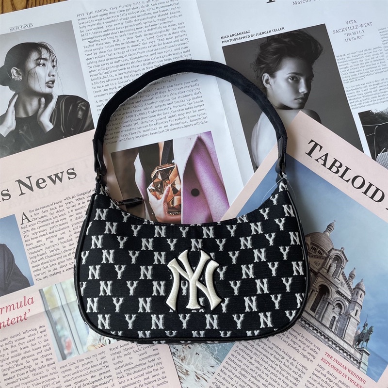 Kẹp nách MLB , túi  NY MONOGRAM HOBO BAG Made in Vietnam full tag