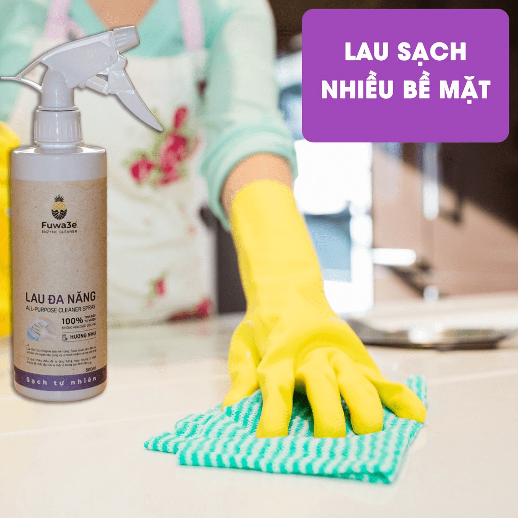 Bình xịt tẩy lau đa năng Fuwa3e hương nhu 500ml lau kính lau bếp và nhiều bề mặt ,G-House shop