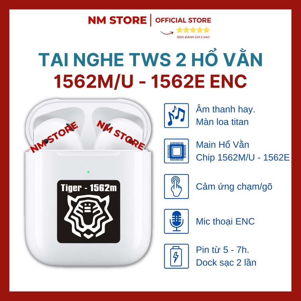 Tai Nghe Bluetooth TWS 2 - Bản Cao Cấp Nhất - Đầy Đủ Tất Cả Các Chức Năng - Có Micro - Sạc Không Dây - Tặng Vỏ Silicon