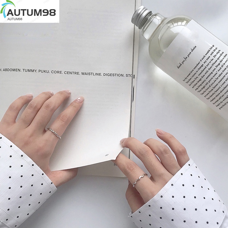 Autum98 Set 2 Nhẫn Thiết Kế Đơn Giản Có Thể Điều Chỉnh Kích Cỡ Thời Trang Dành Cho Nữ (B1-4-7)